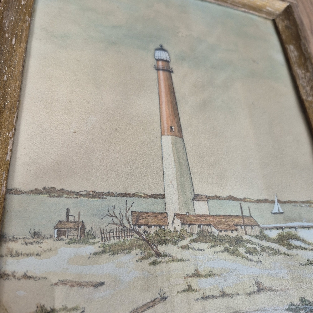 Vintage Lighthouse Artwork In Frame - Picture 6 of 8